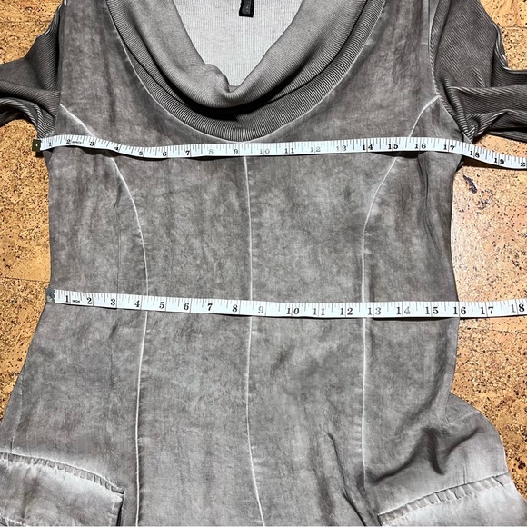 Inizio Taupe Cowl Neck Pocket Dress Sz M - Picture 12 of 13